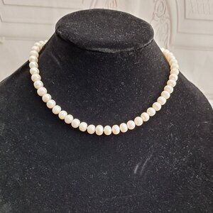 Vintage Real Pearl Necklace 17" Choker Single Strand - Quiet Luxury - Classic